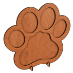 Paw-Shaped Pet Photo Frame – Cherry Veneer