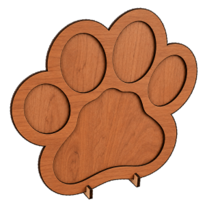 Paw-Shaped Pet Photo Frame – Cherry Veneer