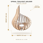 Spiral Wooden Tealight Holder – 3 mm MDF - Image 2